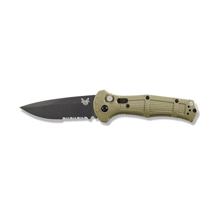 Benchmade 9070BK-1 Green Claymore - Serrated - Push Button Automatic - Image 2